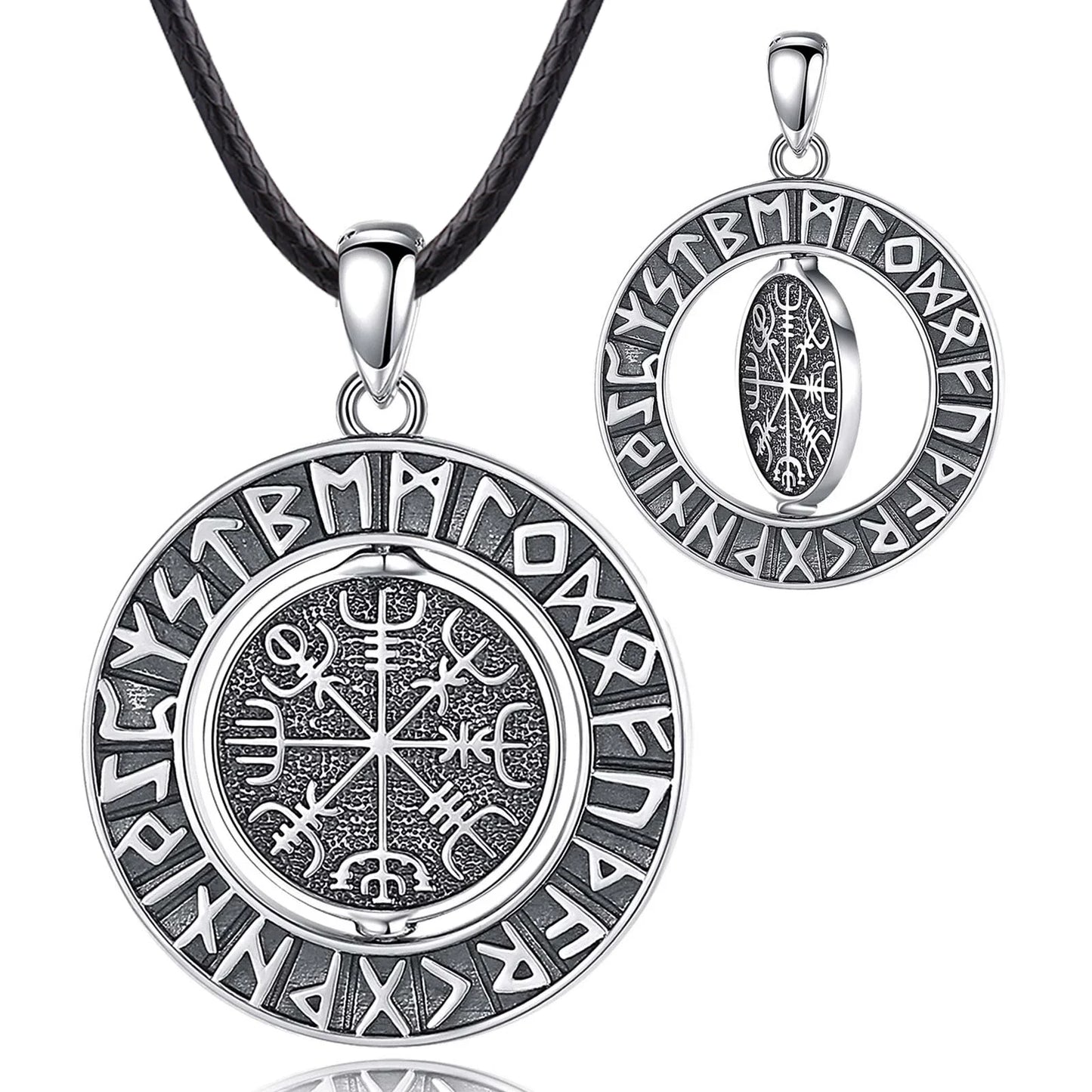 Sterling Silver Viking Runes Necklace