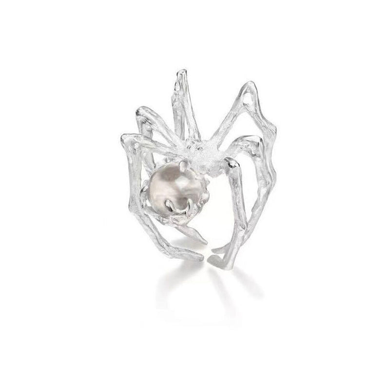 Crystal Ball Spider Ring
