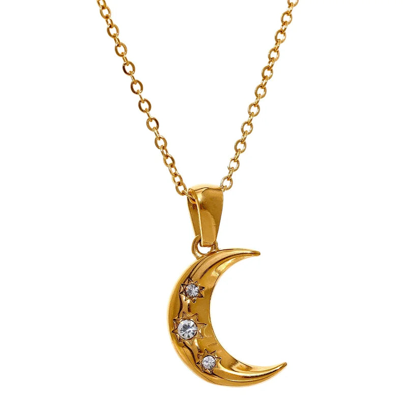 Crescent Moon & Star Necklace