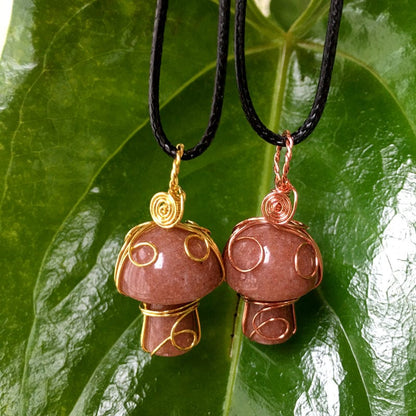 Wire Wrapped Mushroom Necklace
