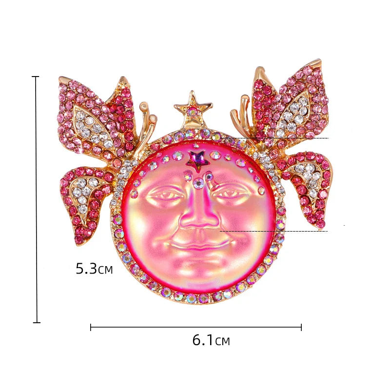 Holographic Butterfly Face Brooch