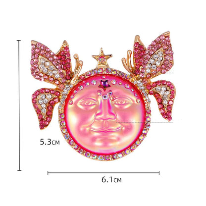 Holographic Butterfly Face Brooch