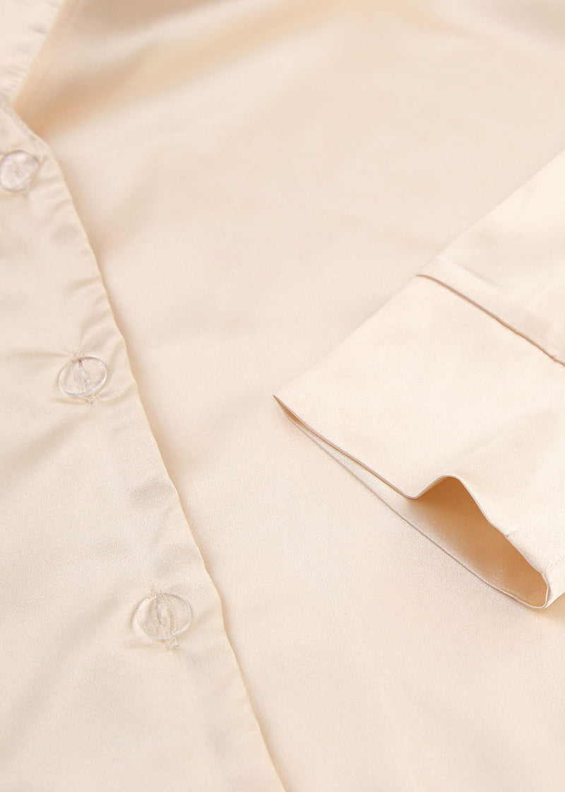 Apricot Elastic Waist Ice Silk Shorts Skirts Three Piece Suit Set Summer