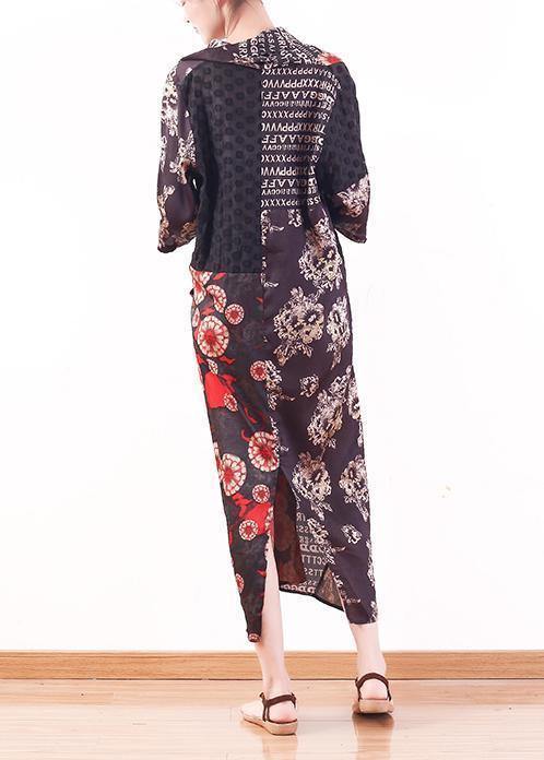 Silk Red Printed Chest Cross Letter Dress Loose Clothing