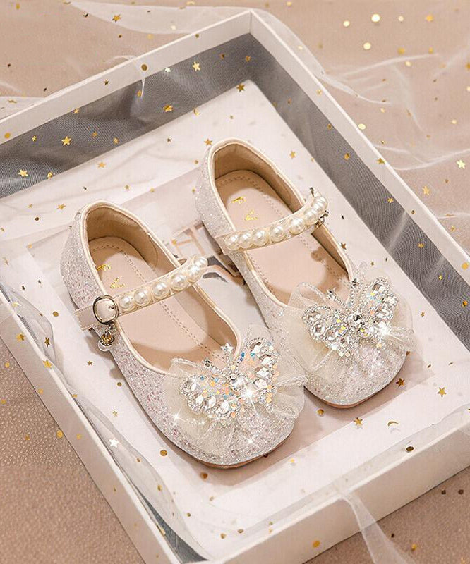 Silver Zircon Nail Bead Princess Shoes New Soft Sole