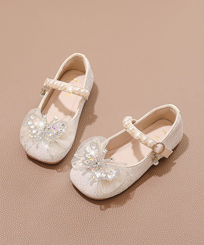 Silver Zircon Nail Bead Princess Shoes New Soft Sole