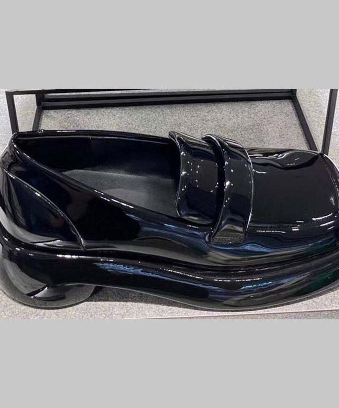 Simple Baby Blue Faux Leather Splicing Platform Flat Feet Shoes