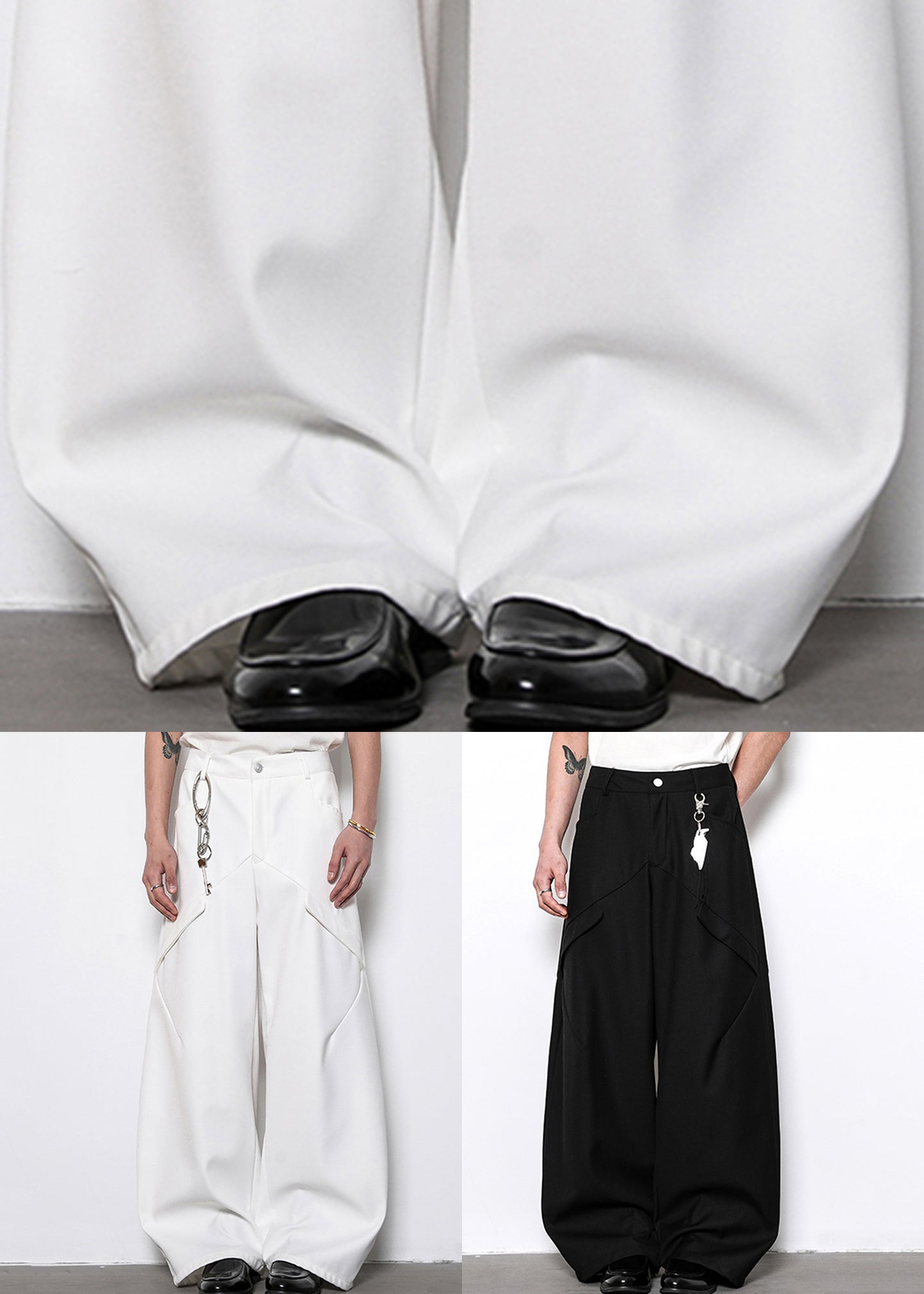 Simple Black Pockets High Waist Cotton Pants Summer