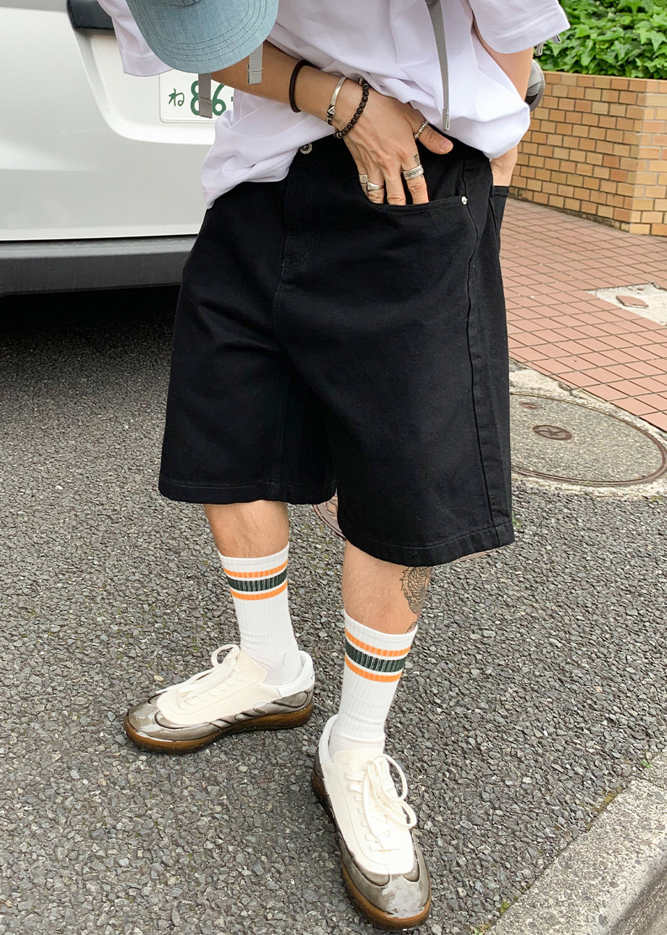 Simple Black Pockets Pants High Waist Summer