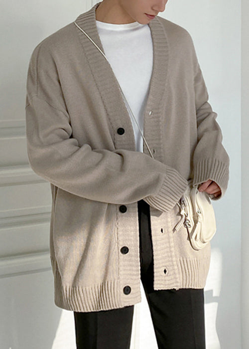 Simple Black V Neck Button Knit Cardigan Spring