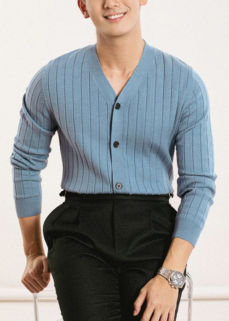 Simple Black V Neck Button Knit Cardigan Spring