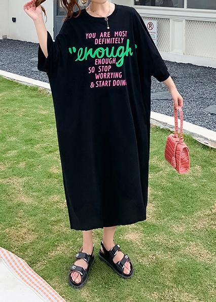 Simple Green O-neck Cotton Summer Dresses