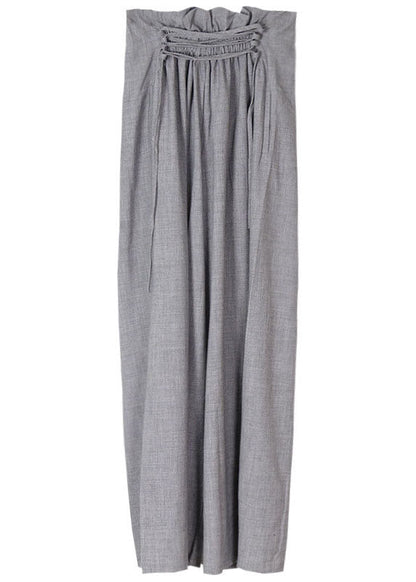 Simple Grey High Waist Wide Leg Pants