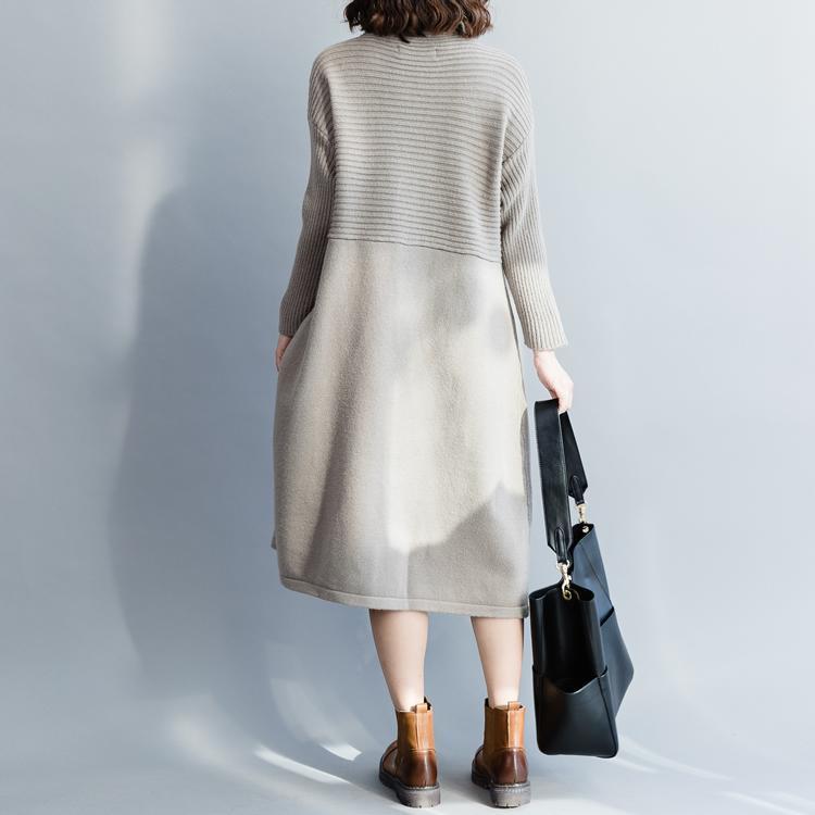 Simple Sweater Weather High Neck Gray Big Knitwear