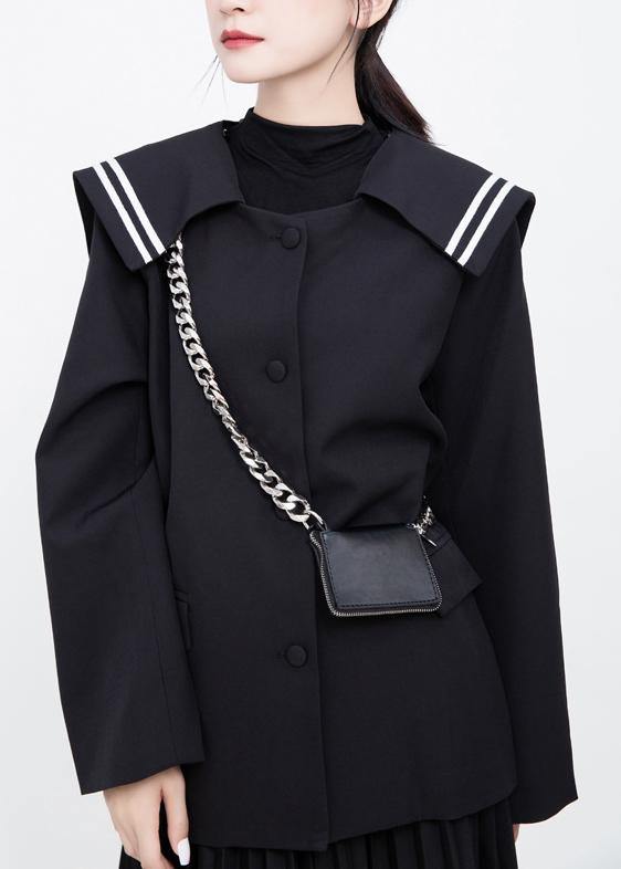 Simple black Fine clothes For Women Shape Sailor Collar outwears