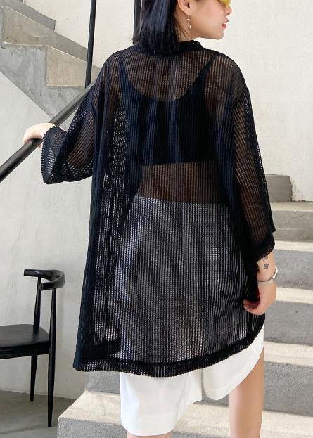 Simple Black Cotton Tops O Neck Half Sleeve Clothing Shirt