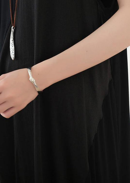 Simple Black Sleeveless Cotton Clothes for Patchwork Maxi Summer Dress