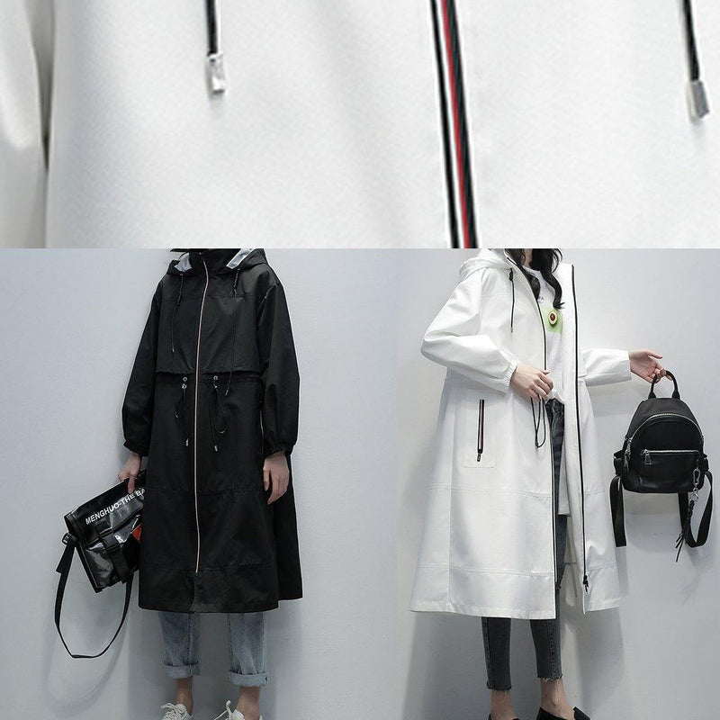 Simple Hooded Zippered Clothes for White Short Coats