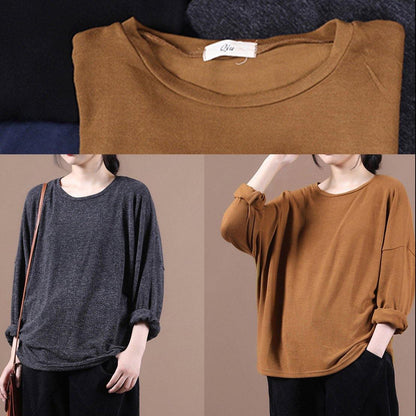 Simple o neck baggy fall clothes For Women Christmas Gifts black shirts