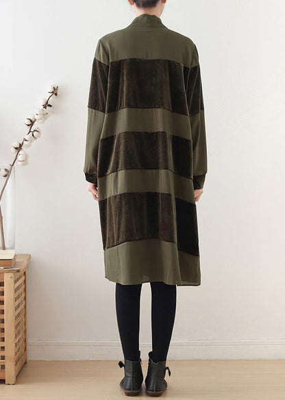 Simple Patchwork Bow Cotton Clothes Ideas Army Green Dresses Fall