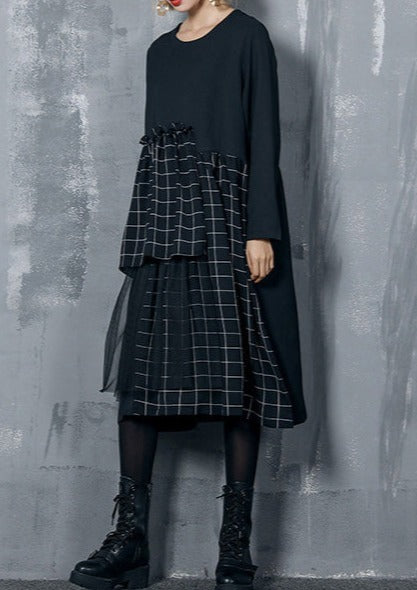 Simple Patchwork Dress for Indian Sewing Black Silk Cotton Dresses