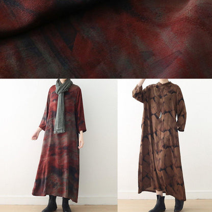 Simple Red Print Dress Omychic Online Shopping O Neck Baggy a Line Spring Dress