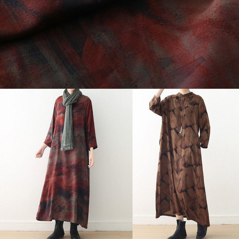 Simple Red Print Dress Omychic Online Shopping O Neck Baggy a Line Spring Dress