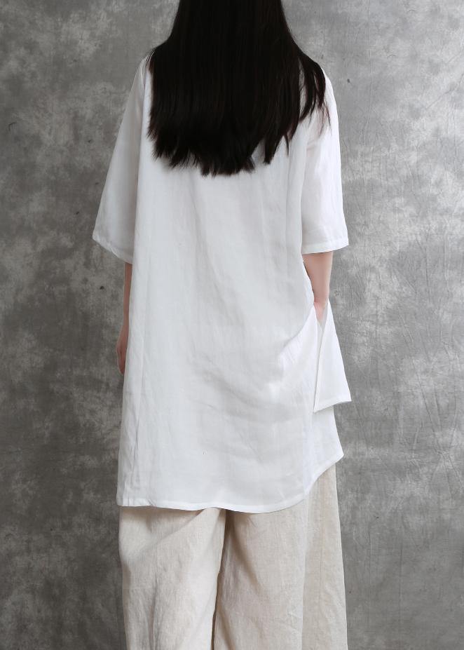 Simple Two-piece Female Summer Loose Loose White Shirt Wide-leg Pants
