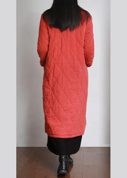 Simple V Neck Pockets Clothes for Pattern Orange Dress