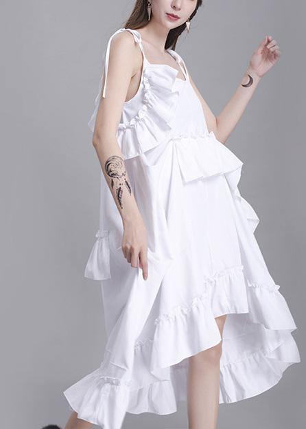Simple White Cotton Dress Sleeveless Daily Summer Dresses