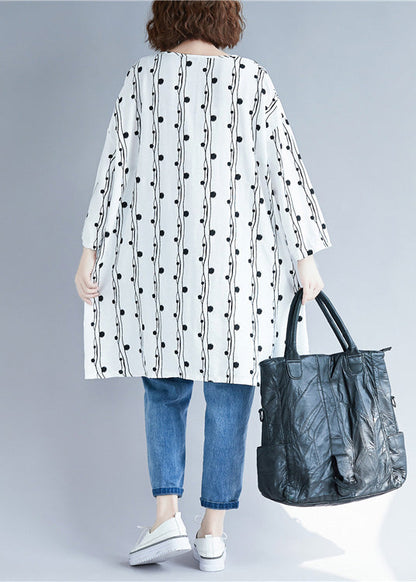 Simple White Linen Dresses Cotton Batwing Sleeve Dresses Summer Dresses