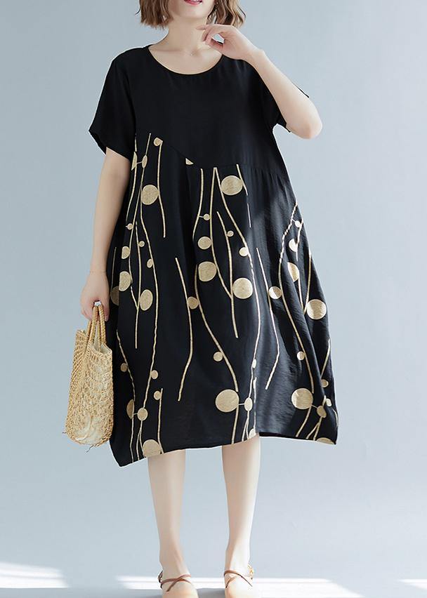 Simple Red Cashew Nuts Cotton Linen Tunics Wild Daily Summer Dress