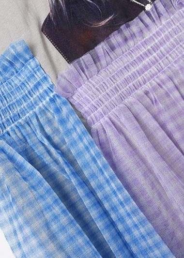 Simple Cinched O Neck Cotton Long Shirts Work Outfits Gray Patchwork Cotton Dress Summer