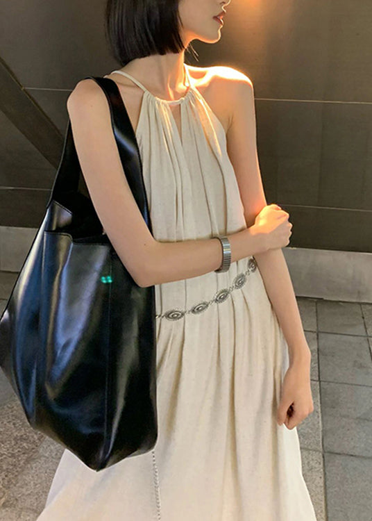 Slim Fit Apricot Tie Waist Holiday Maxi Dress Summer