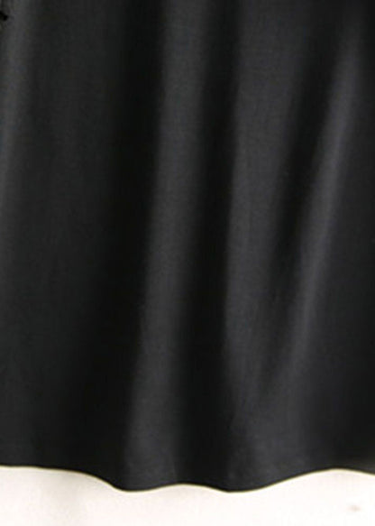 Slim Fit Black O-neck Patchwork T Shirt Short Sleeve