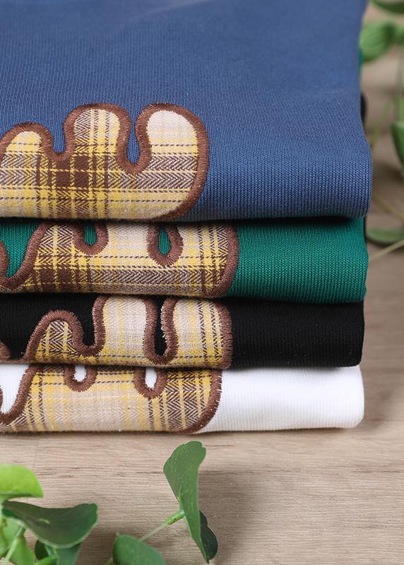 Spring Black Patchwork Sweatshirt Streetwear