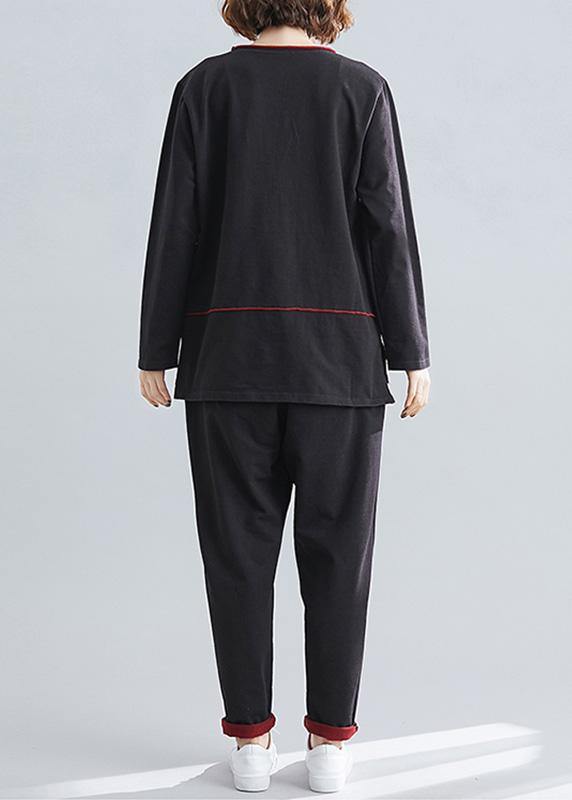 Spring retro color square patch patchwork patchwork harem pants two-piece suit