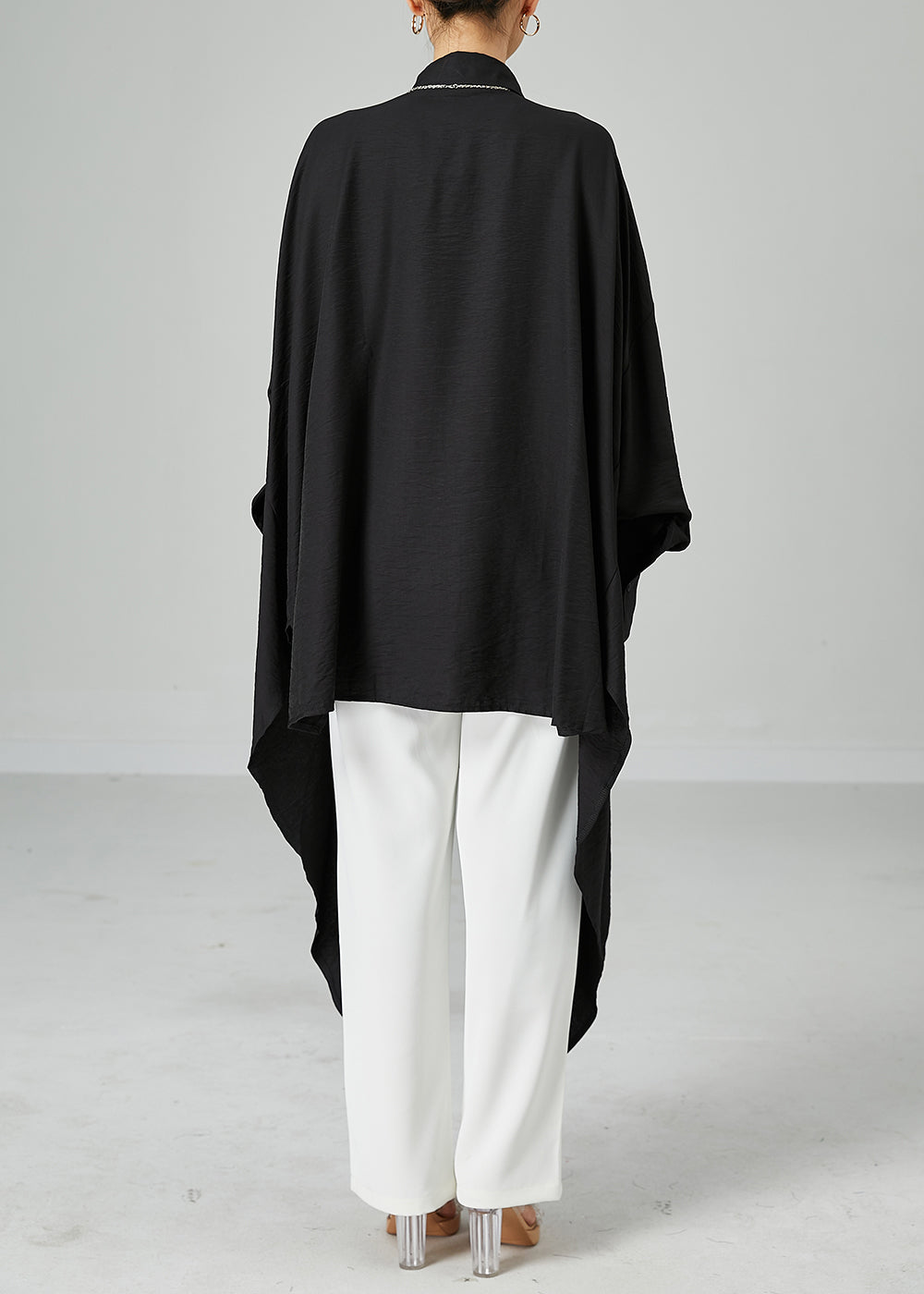 Style Black Asymmetrical Design Oversized Cotton a Line Dresses Summer