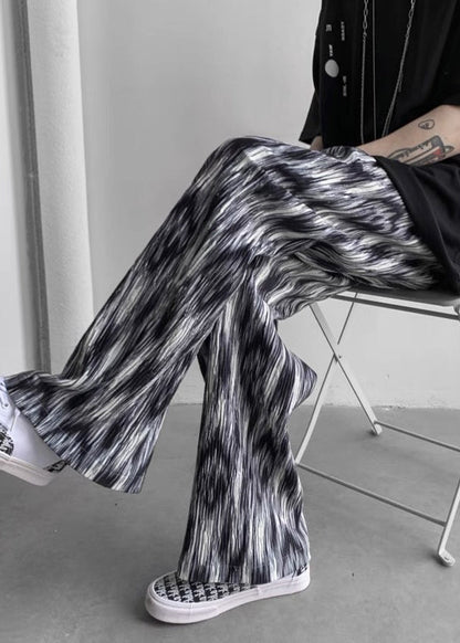 Style Black Oversized Tie Dye Cotton Pants Spring