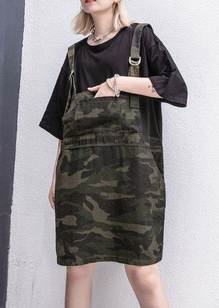 Style Camouflage Cotton Clothes False Two Pieces Summer Dresses