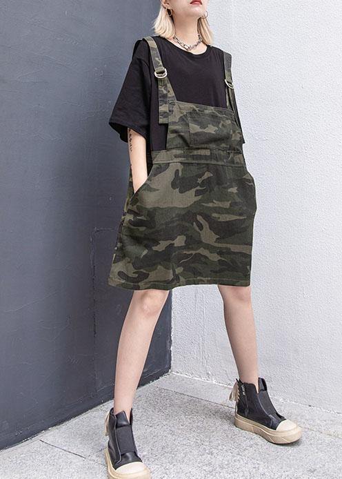 Style Camouflage Cotton Clothes False Two Pieces Summer Dresses
