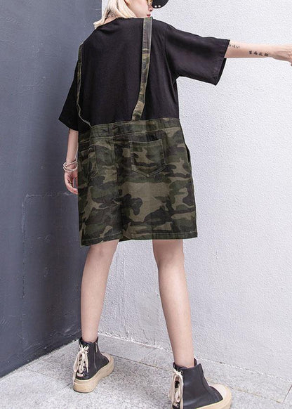 Style Camouflage Cotton Clothes False Two Pieces Summer Dresses
