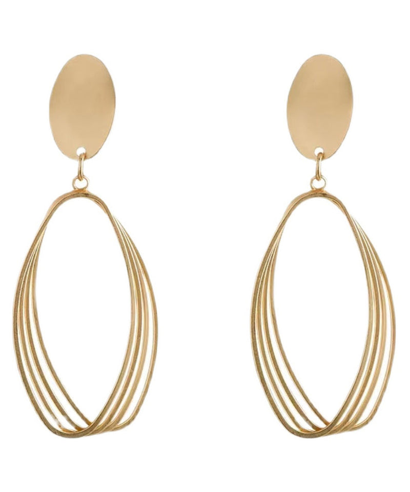 Style Gold Sterling Silver Overgild Oval Drop Earrings Gh1063