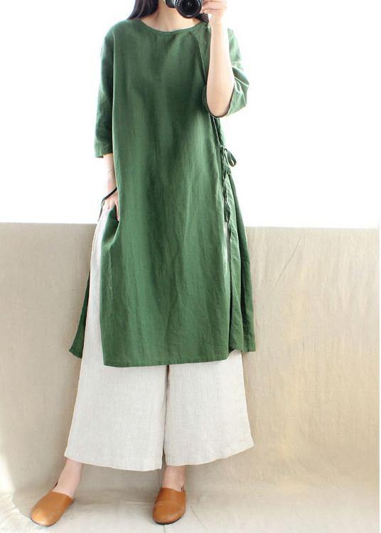 Style O Neck Half Sleeve Clothes Photography Green Dress