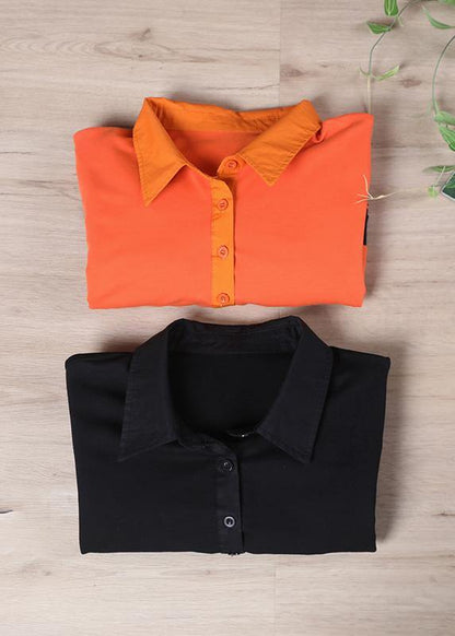 Style Orange Peter Pan Collar Loose Sweatshirt