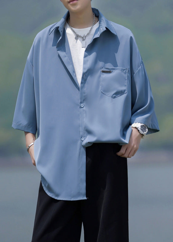 Style White Peter Pan Collar Ice Silk Shirts Summer