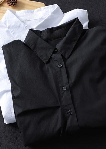 Style White Clothes For Women Lapel Button Down Midi Spring Blouses