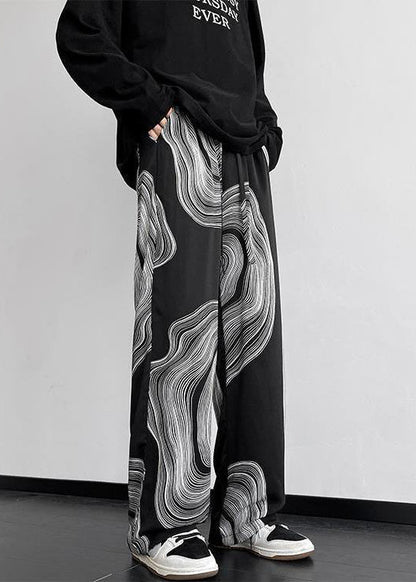 Style White Oversized Print Cotton Pants Spring