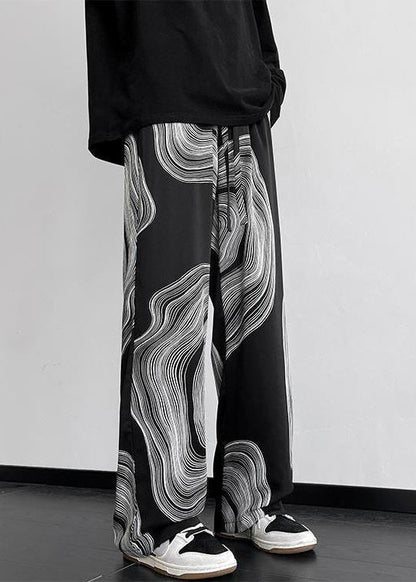 Style White Oversized Print Cotton Pants Spring