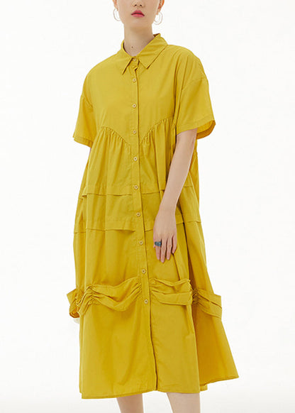 Style Yellow Patchwork Maxi Dresses Summer